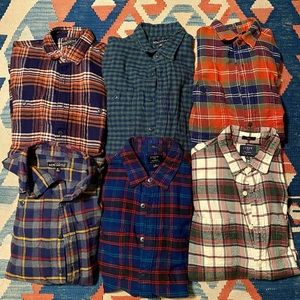 6x J. Crew Mercantile Flannels Size M